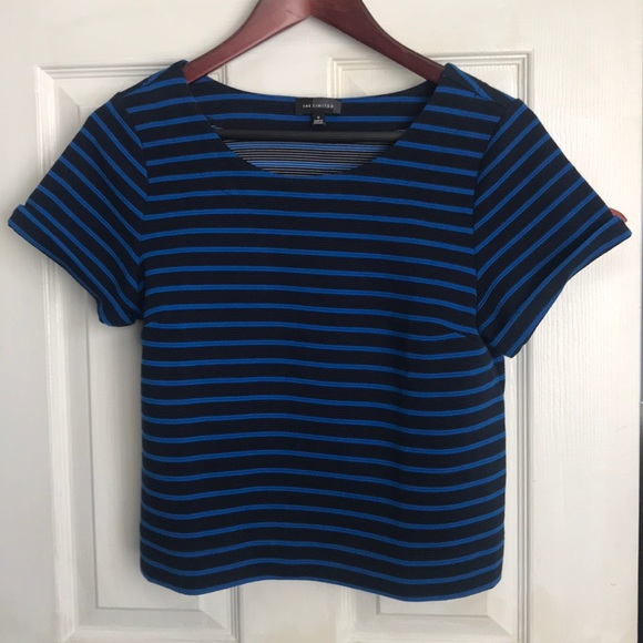 The Limited Tops - Black and blue stripped shirt